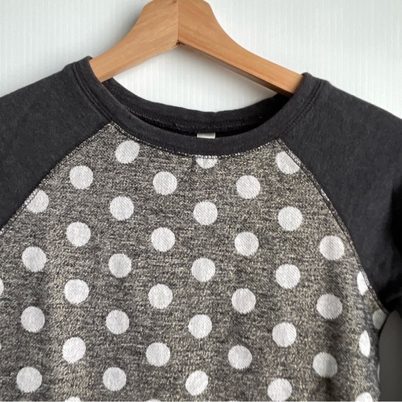 Cherokee girls long sleeve pullover polka dot top size large 10/12 grey - Picture 2 of 5